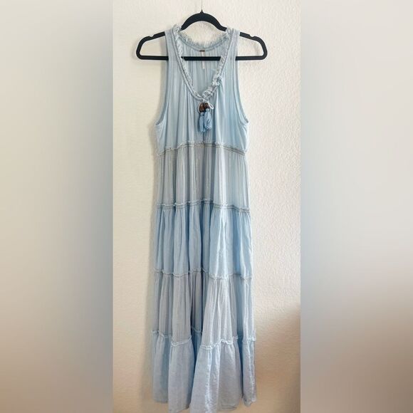 Free People Beach Bum wide leg Jumpsuit in light blue size small - Picture 5 of 11